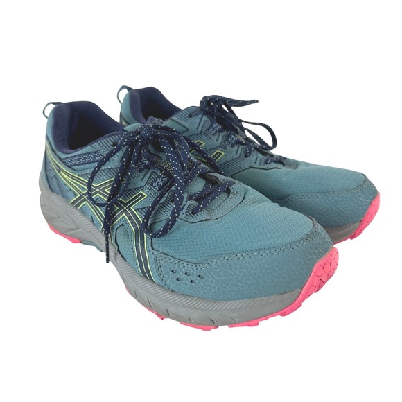 ASICS Gel Venture 9 Womens Wide Running Trail Shoes Deep Teal Pink Sz 9 - Picture 2 of 11